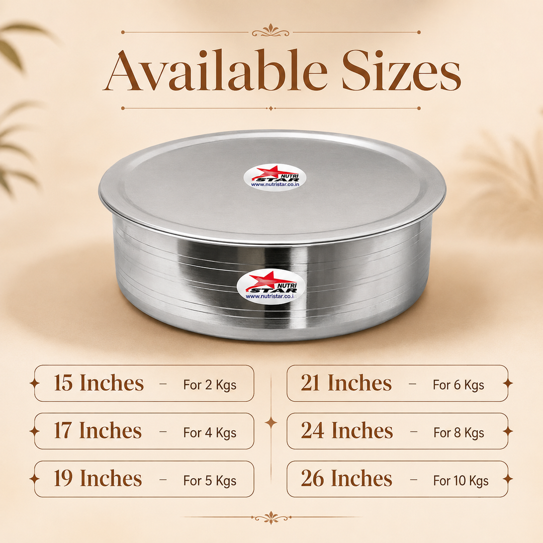 Biryani Handi with Lid, Cooking Handi for Hyderabadi Dum Biryani Heavy Gauge, Hotel Cookware, Biryani Handi with Collar.