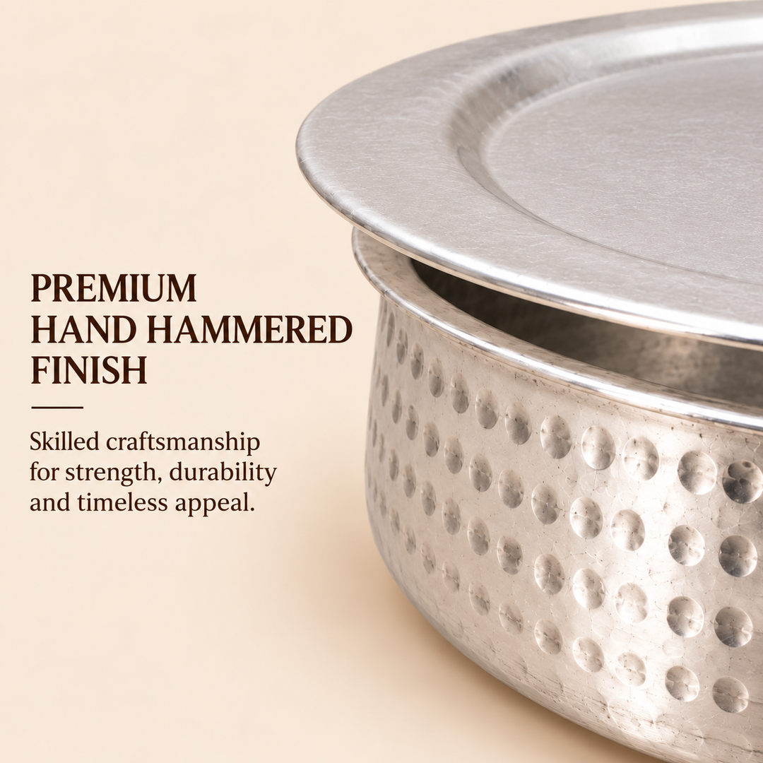 Aluminium Biryani Handi with Lid and Heavy Gauge.