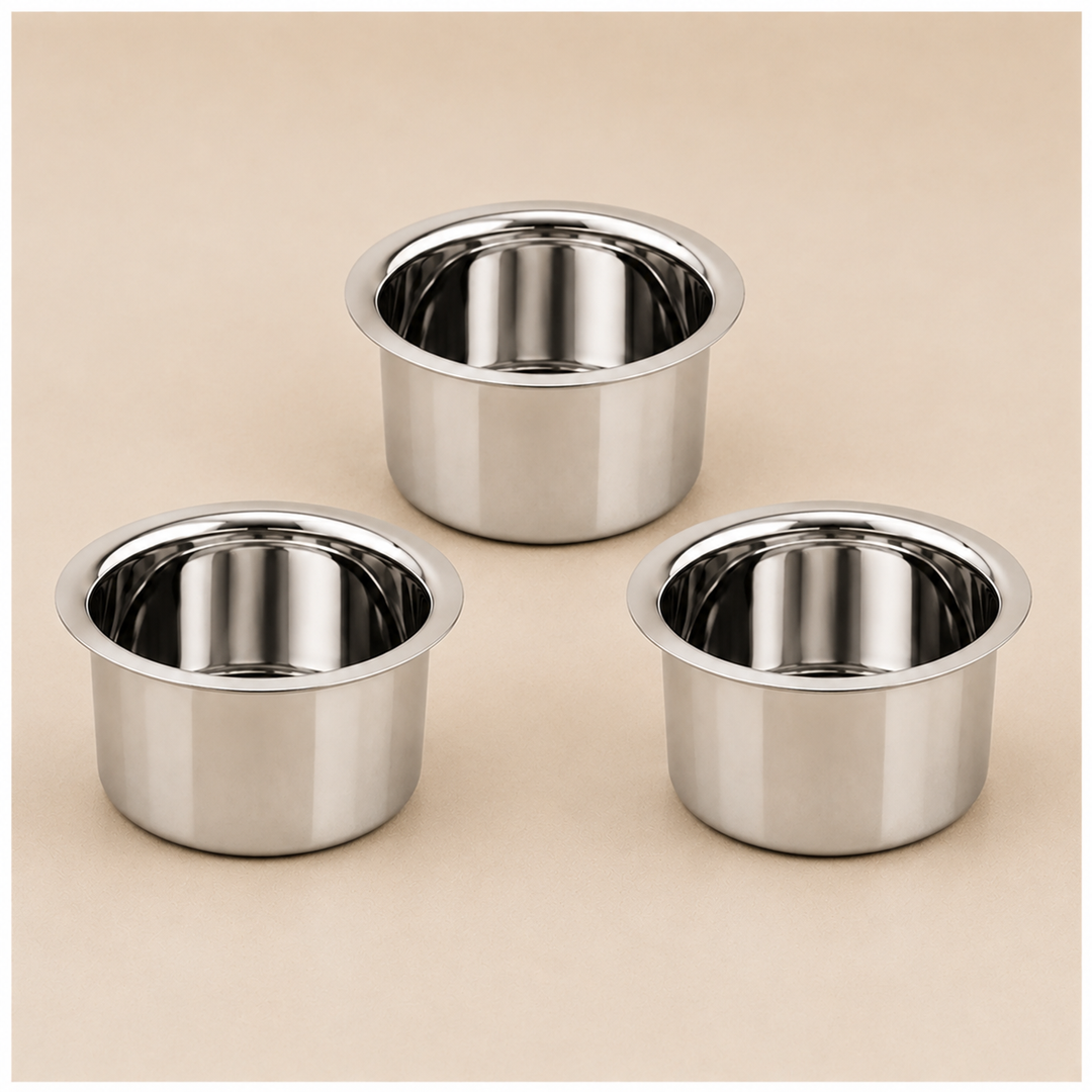 Aluminium Patila/Bhagona/Tapeli with Stainless Steel Lid pack of 3.