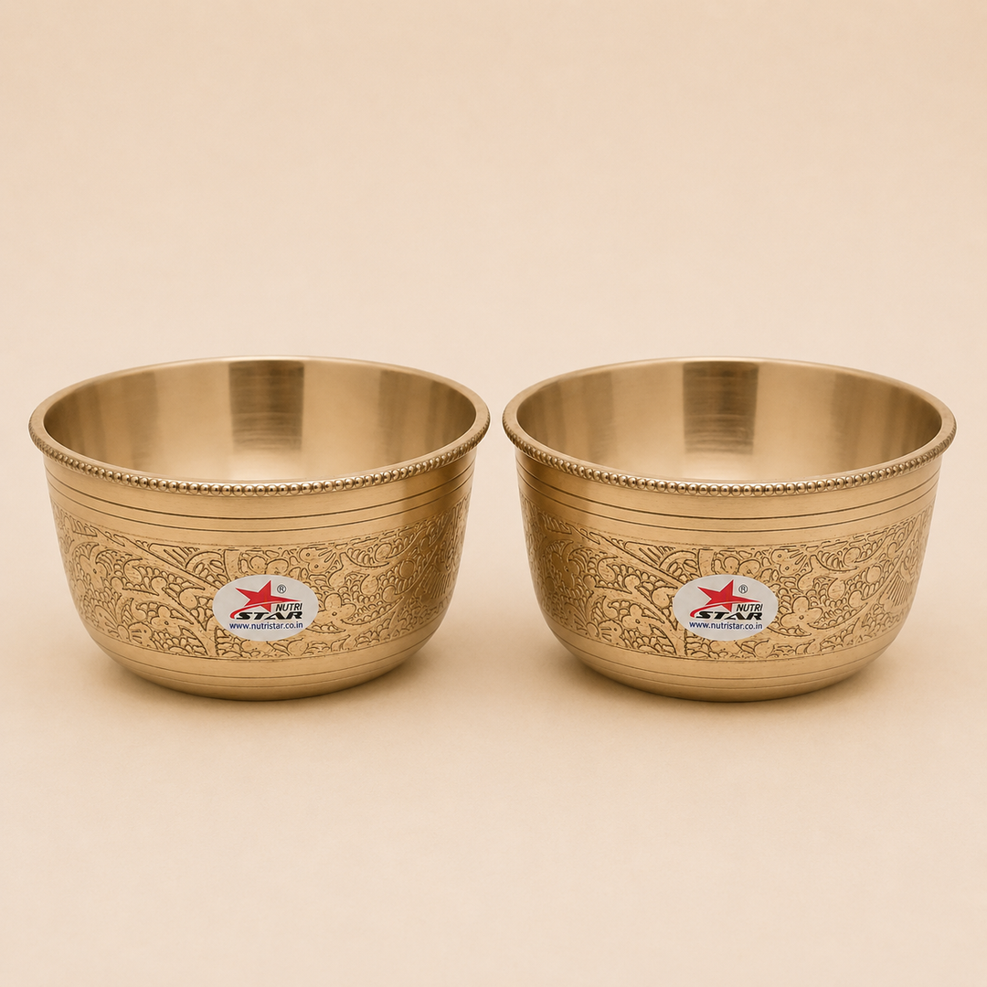 Nutristar Embossed Bronze Serving Bowl – Pack of 1 or 2