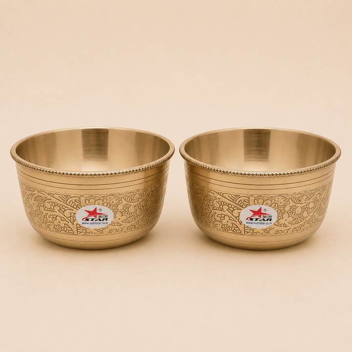 Nutristar Embossed Bronze Serving Bowl – Pack of 1 or 2