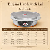 Biryani Handi with Lid, Cooking Handi for Hyderabadi Dum Biryani Heavy Gauge, Hotel Cookware, Biryani Handi with Collar.