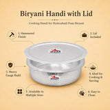 Biryani Handi with Lid, Jointless Cooking Handi for Hyderabadi Dum Biryani, Cookware.
