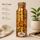 Nutristar designer floral copper water bottle 1 litre with screw cap