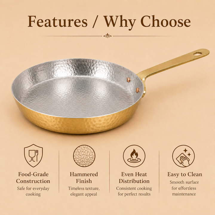 Brass Hammered Frypan - uses