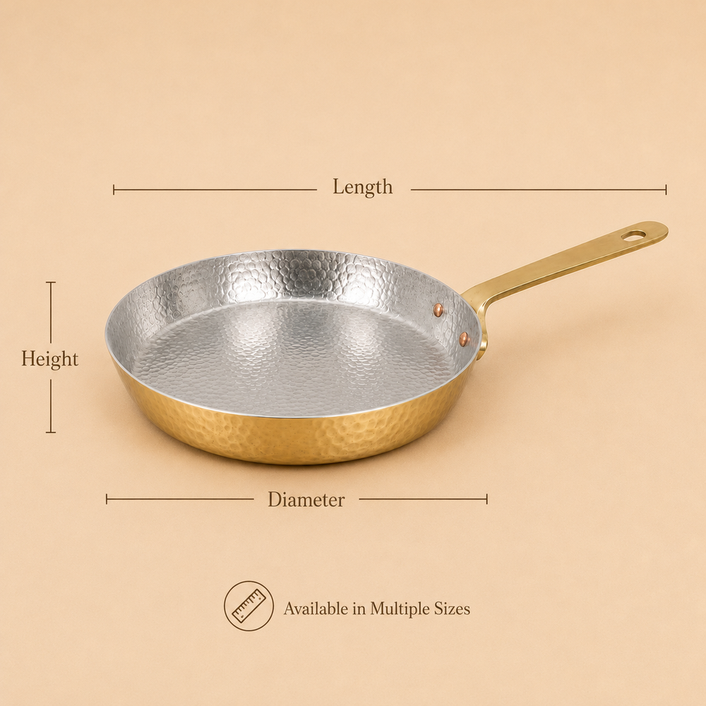 Brass Hammered Frypan - use