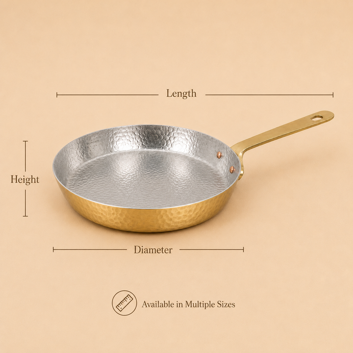 Brass Hammered Frypan - use