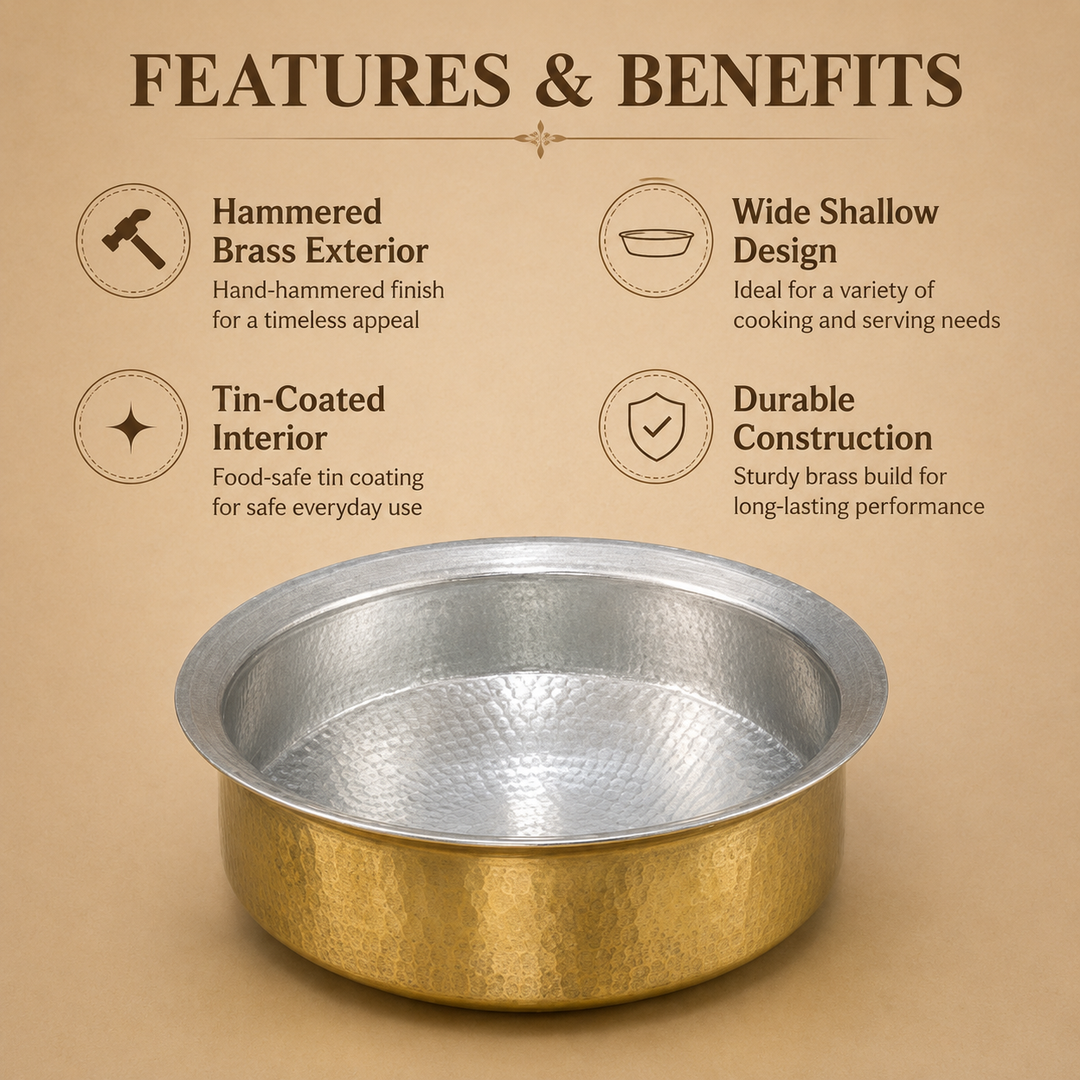 Brass Lagan with Kalai | Traditional Brass Cookware