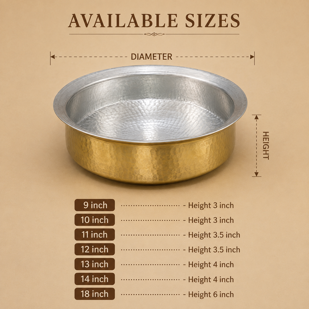 Brass Lagan with Kalai | Traditional Brass Cookware