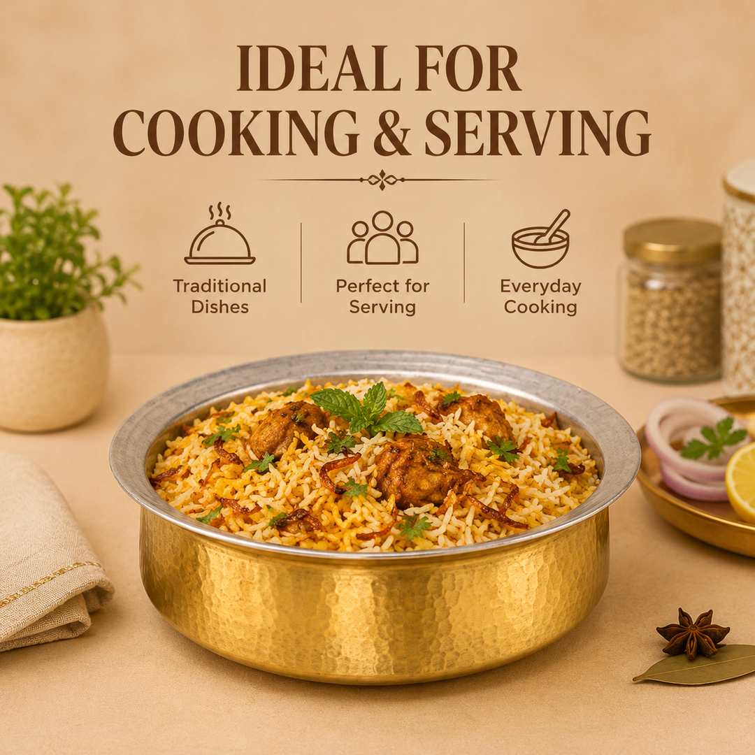 Brass Lagan with Kalai | Traditional Brass Cookware