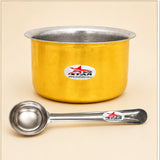 Brass Cooking Pot, Tope or Patila, Tin Coating on Inside Surface, Pack of 1.
