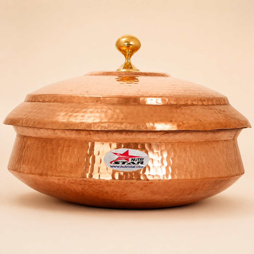 Nutristar Hammered Copper Handi with Lid – Traditional Serving & Gift Bowl