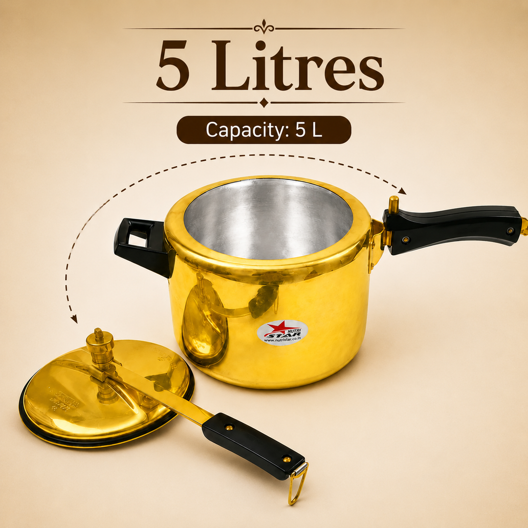 Brass Pressure Cooker, Pittal Cooker, Pressure Cooker with Khalai/Tin Coated Inner Side.