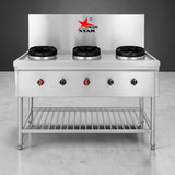Nutristar Stainless Steel Three Burner Chinese Range Stove | Commercial Stove