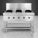 Nutristar Stainless Steel Three Burner Chinese Range Stove | Commercial Stove