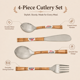 Nutristar stainless steel cutlery set with copper finish handles 4 piece