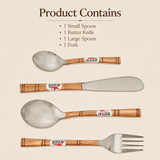 Nutristar stainless steel cutlery set with copper finish handles 4 piece