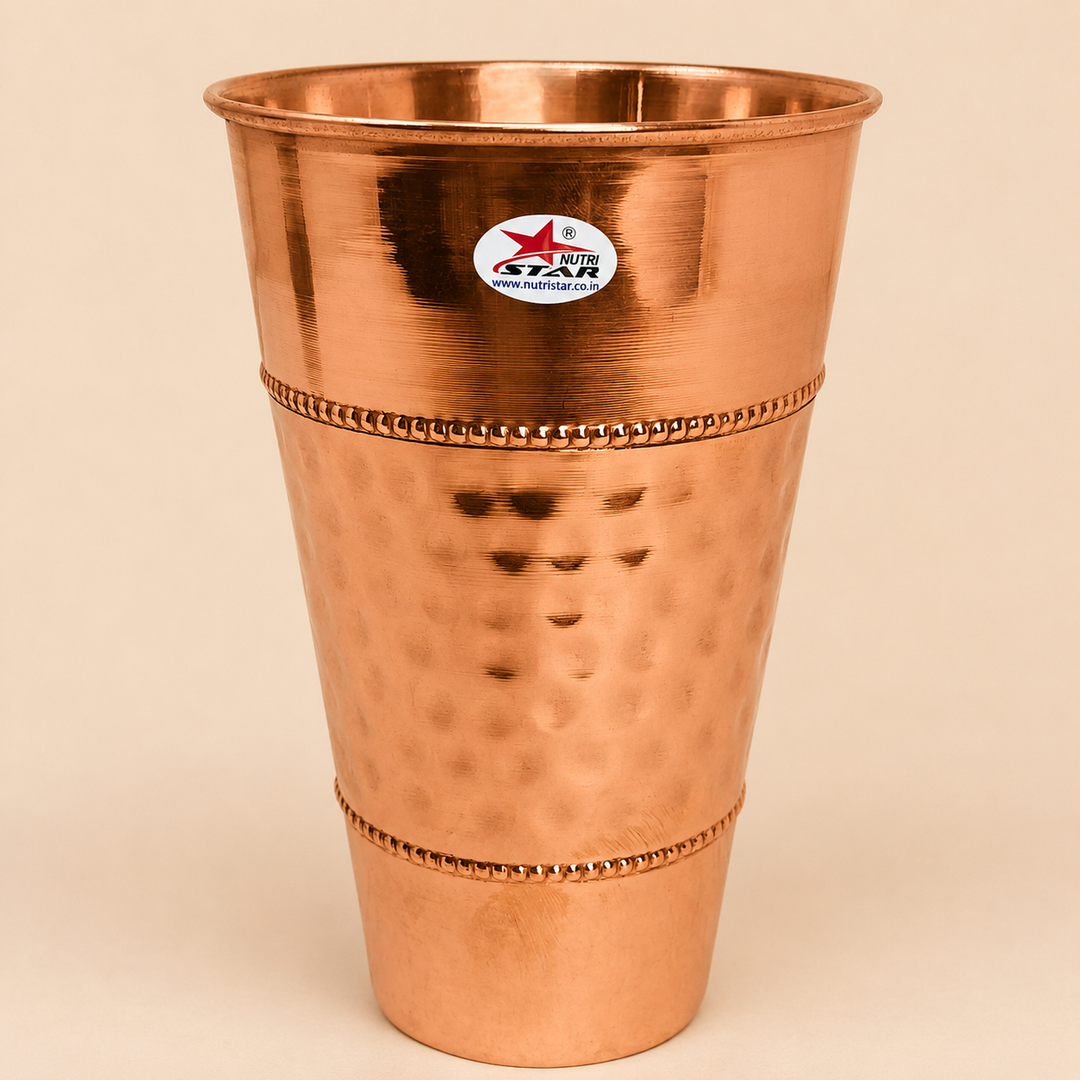 Nutristar pure copper drinking glass 500 ml with hammered finish