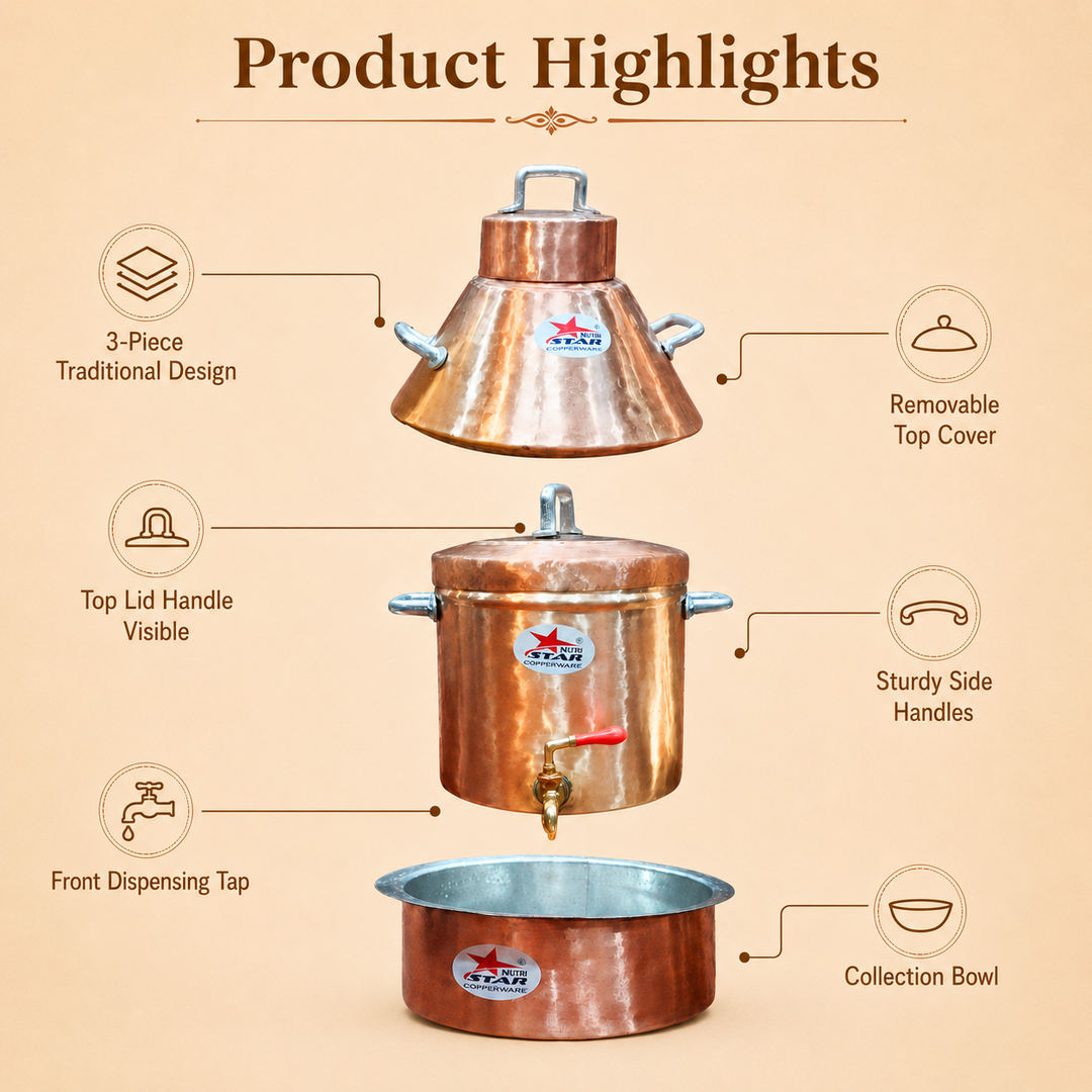 Copper Irani Tea Set Samawar &amp; Copper Patila. Hyderabadi Irani Chai Set. - use