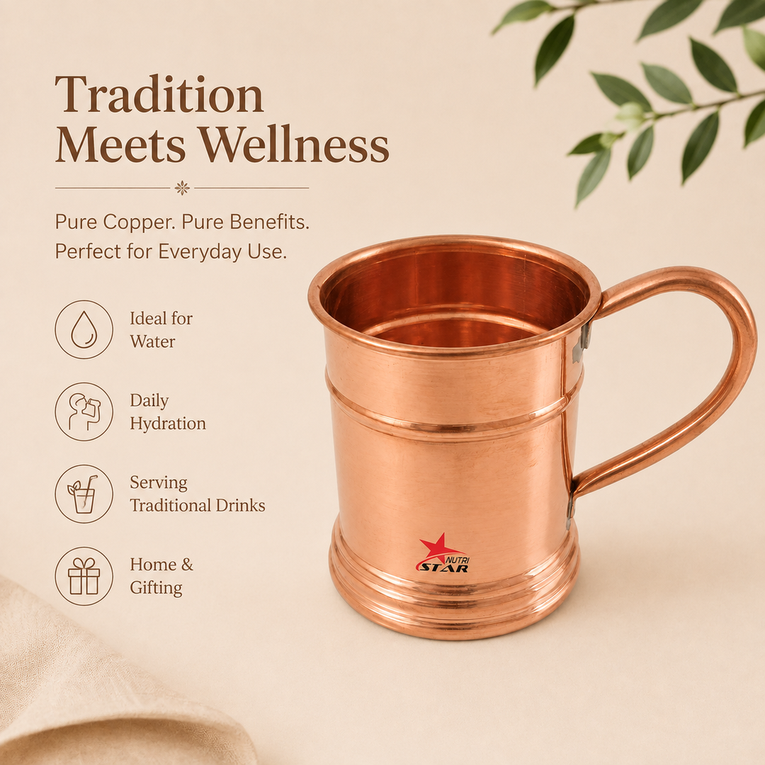 Nutristar pure copper mug with handle 600 ml