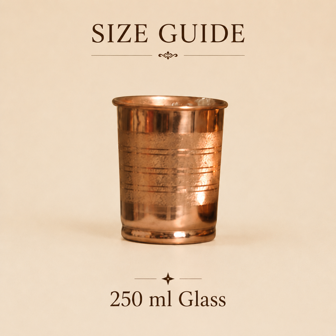 Nutristar pure copper dinner plate and drinking glass set