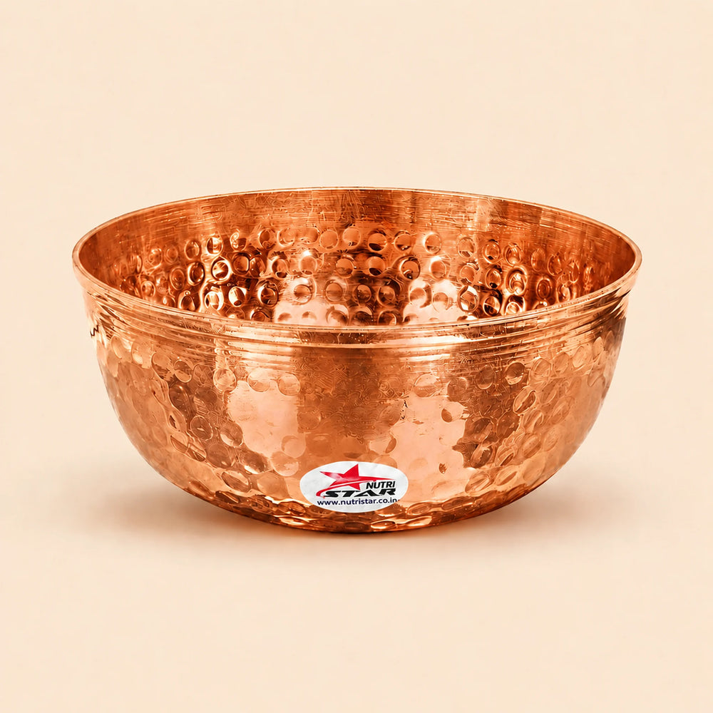 Copper Bowl, Hammered Design Serving Bowl, Capacity 300 ml (Set of 10)