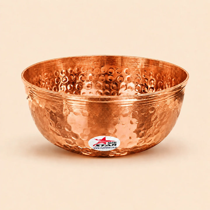 Copper Bowl, Hammered Design Serving Bowl, Capacity 300 ml (Set of 10)