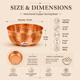 Copper Bowl, Hammered Design Serving Bowl, Capacity 300 ml (Set of 10)