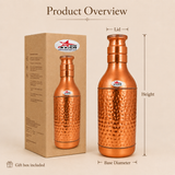 Copper Water Bottle 1 Liter. Pure Copper Drinkware.