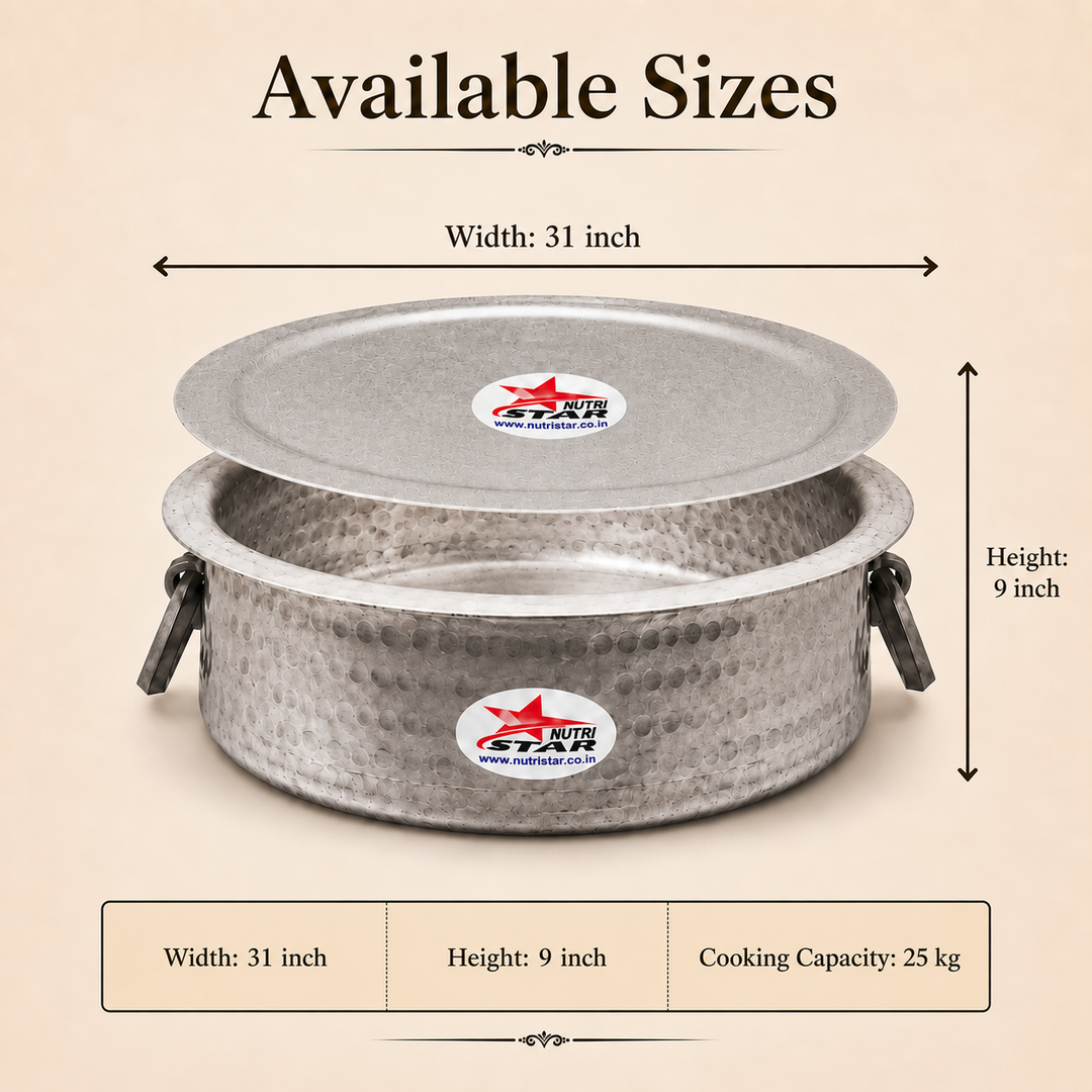 Aluminium Biryani Handi with Lid-Thick Gauge