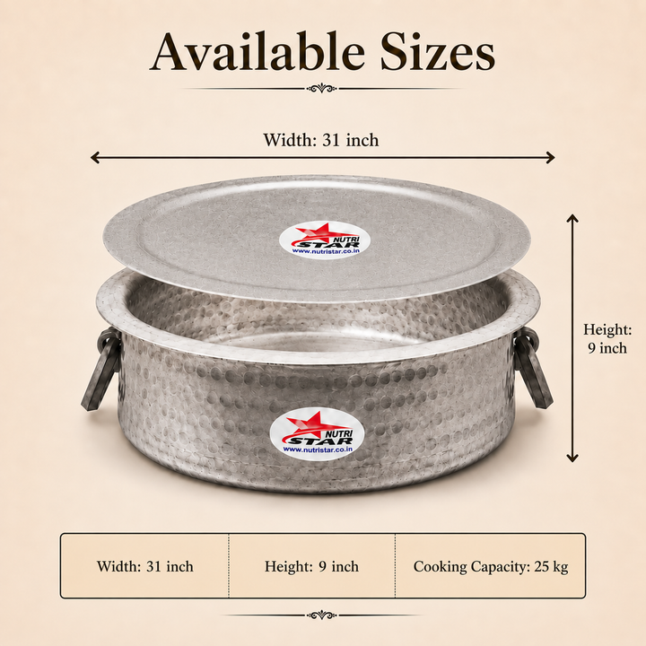 Aluminium Biryani Handi with Lid-Thick Gauge
