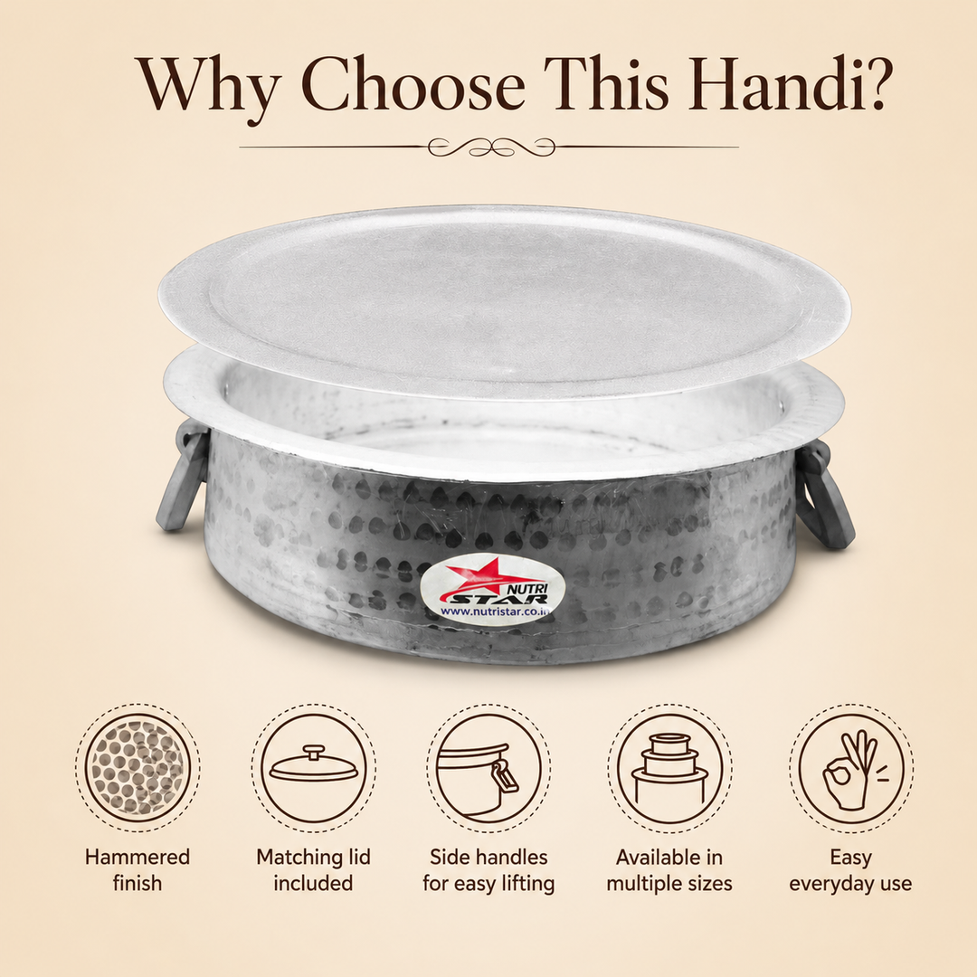Biryani Handi,Aluminium Biryani Handi Pot with Lid,Thick Gauge Cooking Vessel. - uses
