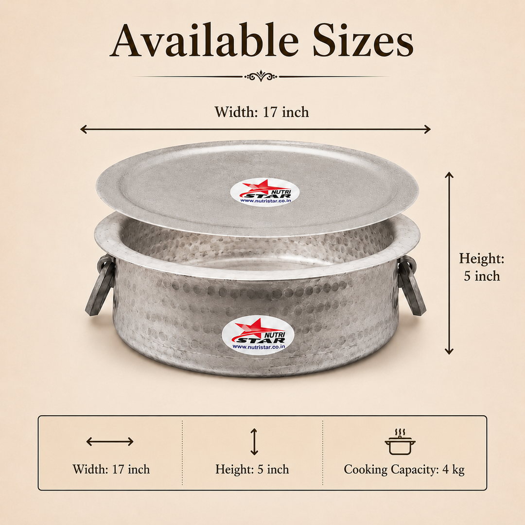Aluminium Biryani Handi with Lid-Thick Gauge