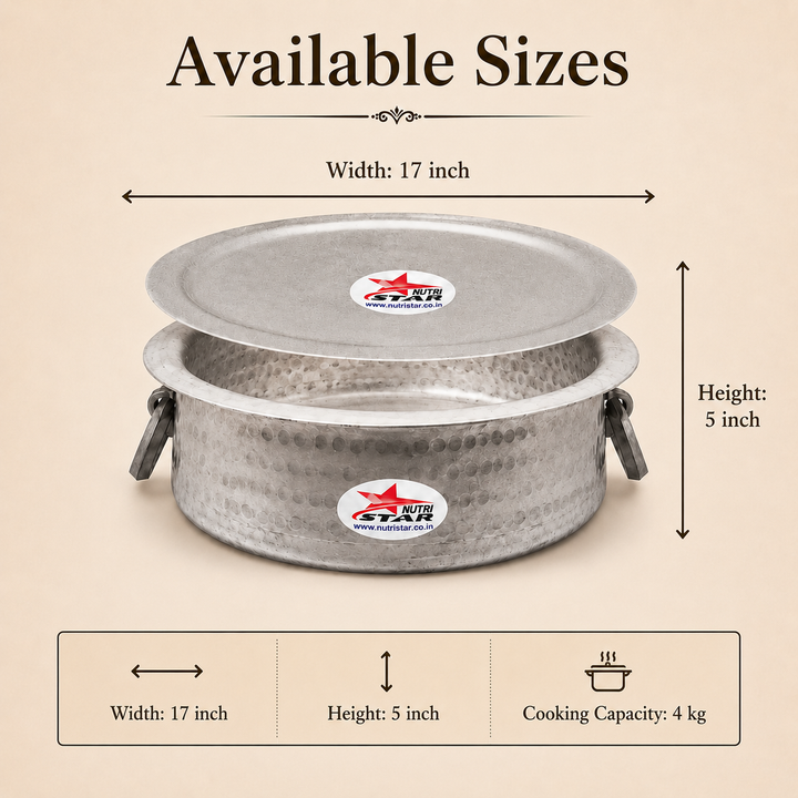 Aluminium Biryani Handi with Lid-Thick Gauge
