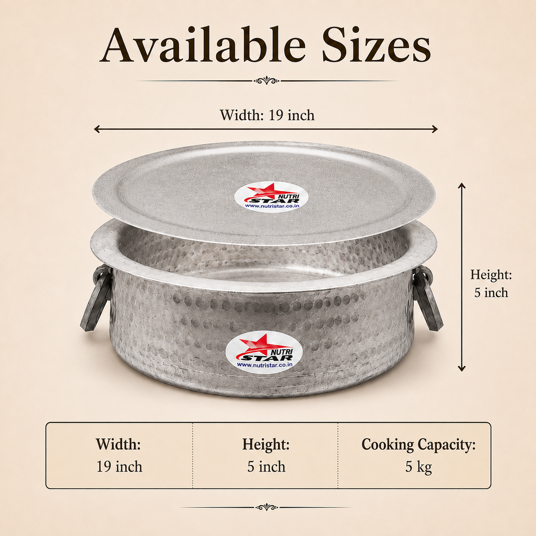 Aluminium Biryani Handi with Lid-Thick Gauge