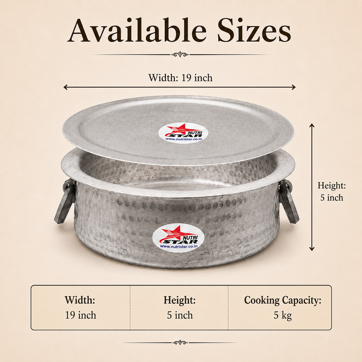 Aluminium Biryani Handi with Lid-Thick Gauge
