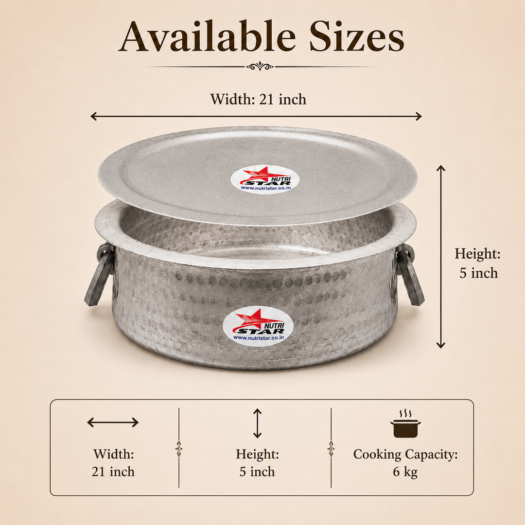 Aluminium Biryani Handi with Lid-Thick Gauge