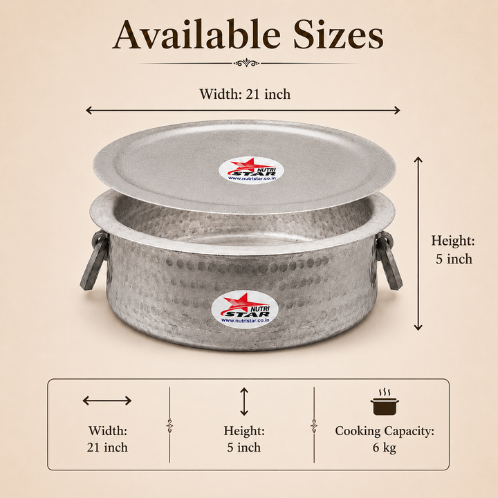 Aluminium Biryani Handi with Lid-Thick Gauge