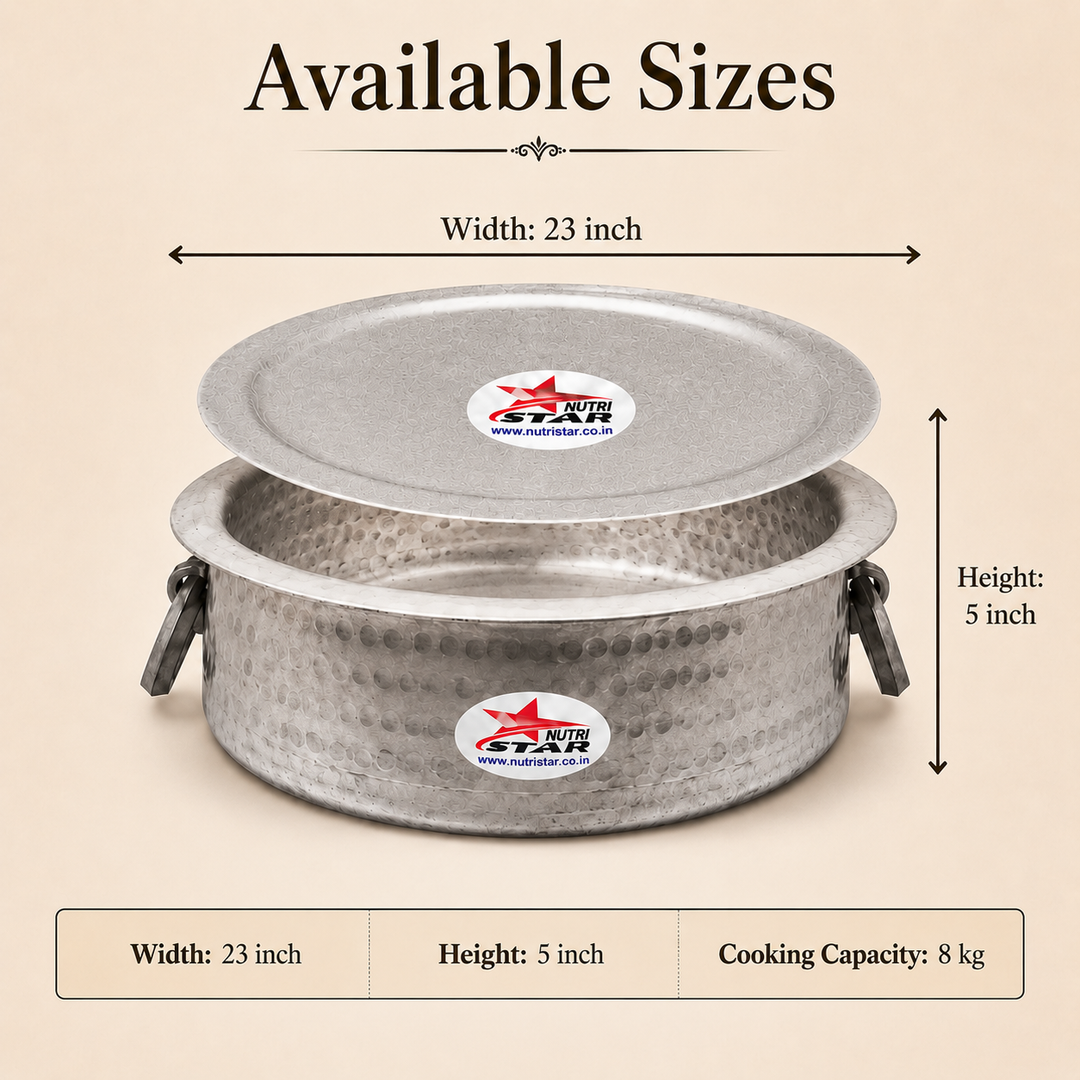 Aluminium Biryani Handi with Lid-Thick Gauge