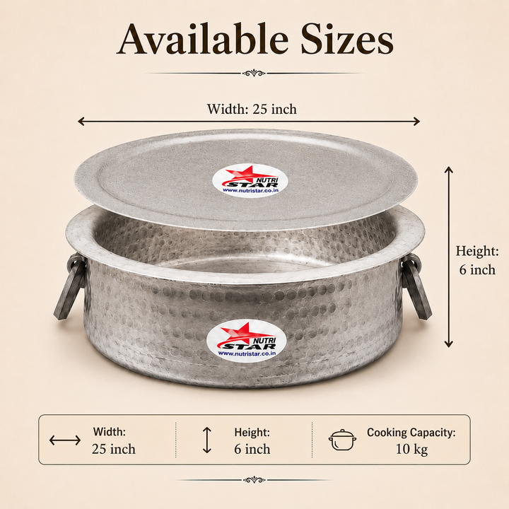Aluminium Biryani Handi with Lid-Thick Gauge