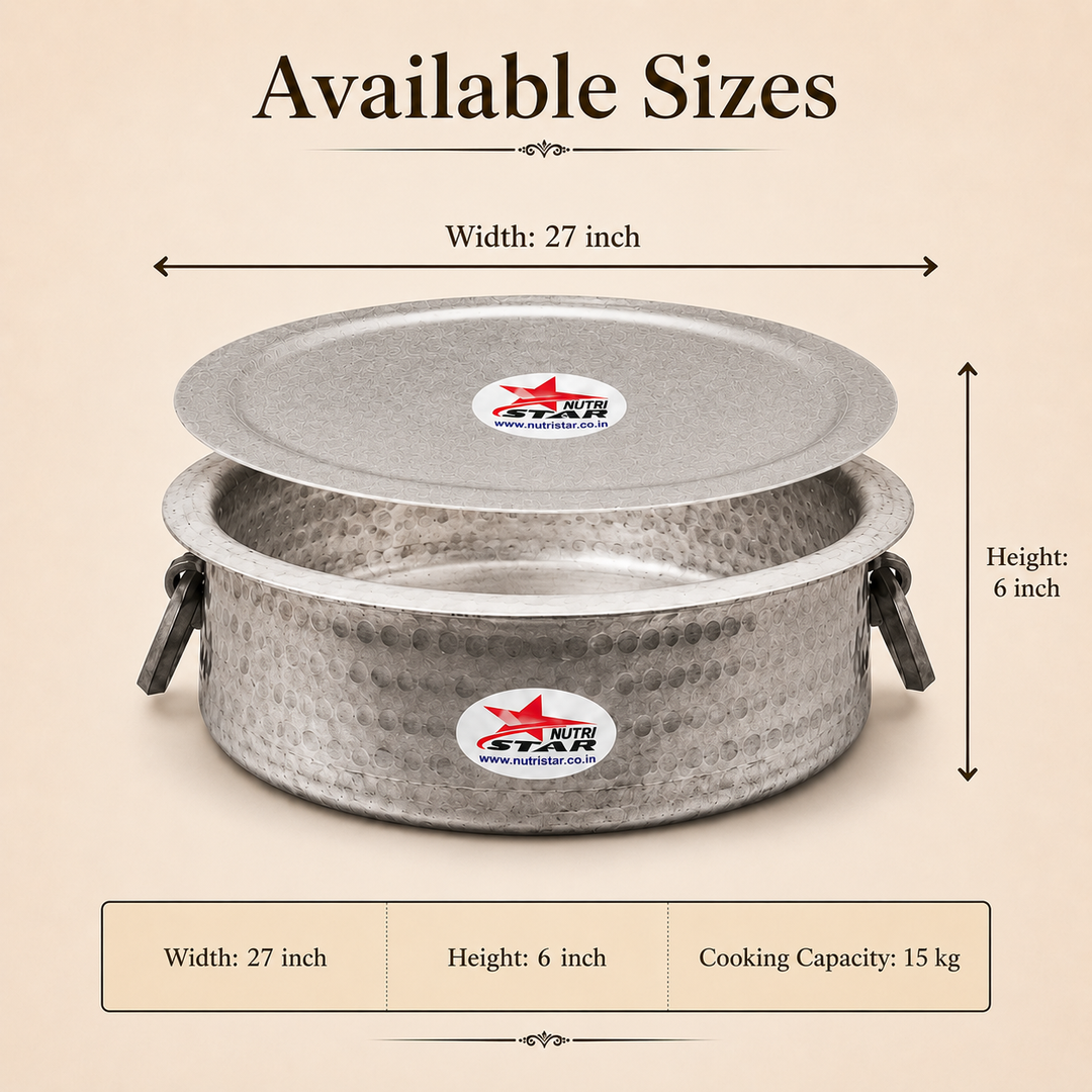 Aluminium Biryani Handi with Lid-Thick Gauge