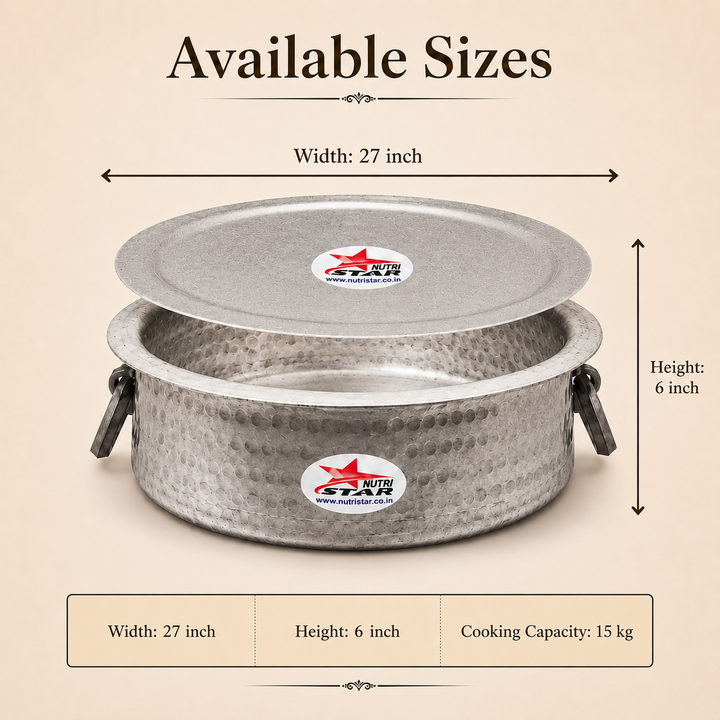 Aluminium Biryani Handi with Lid-Thick Gauge