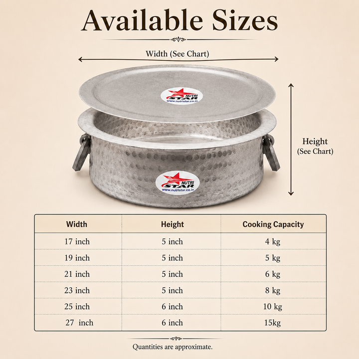 Aluminium Biryani Handi with Lid-Thick Gauge