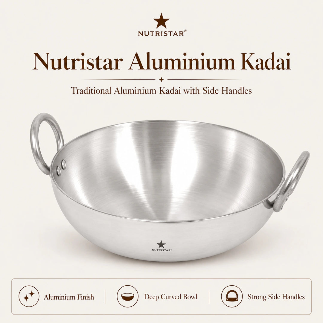 Aluminium kadai for deep frying samosa pakora vegetables and Indian snacks