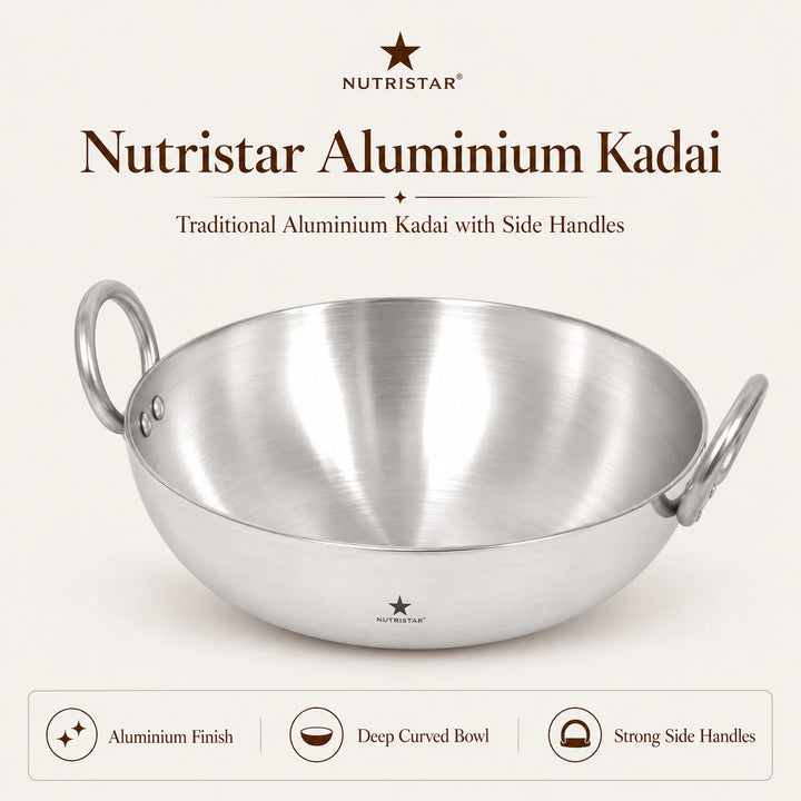 Aluminium kadai for deep frying samosa pakora vegetables and Indian snacks