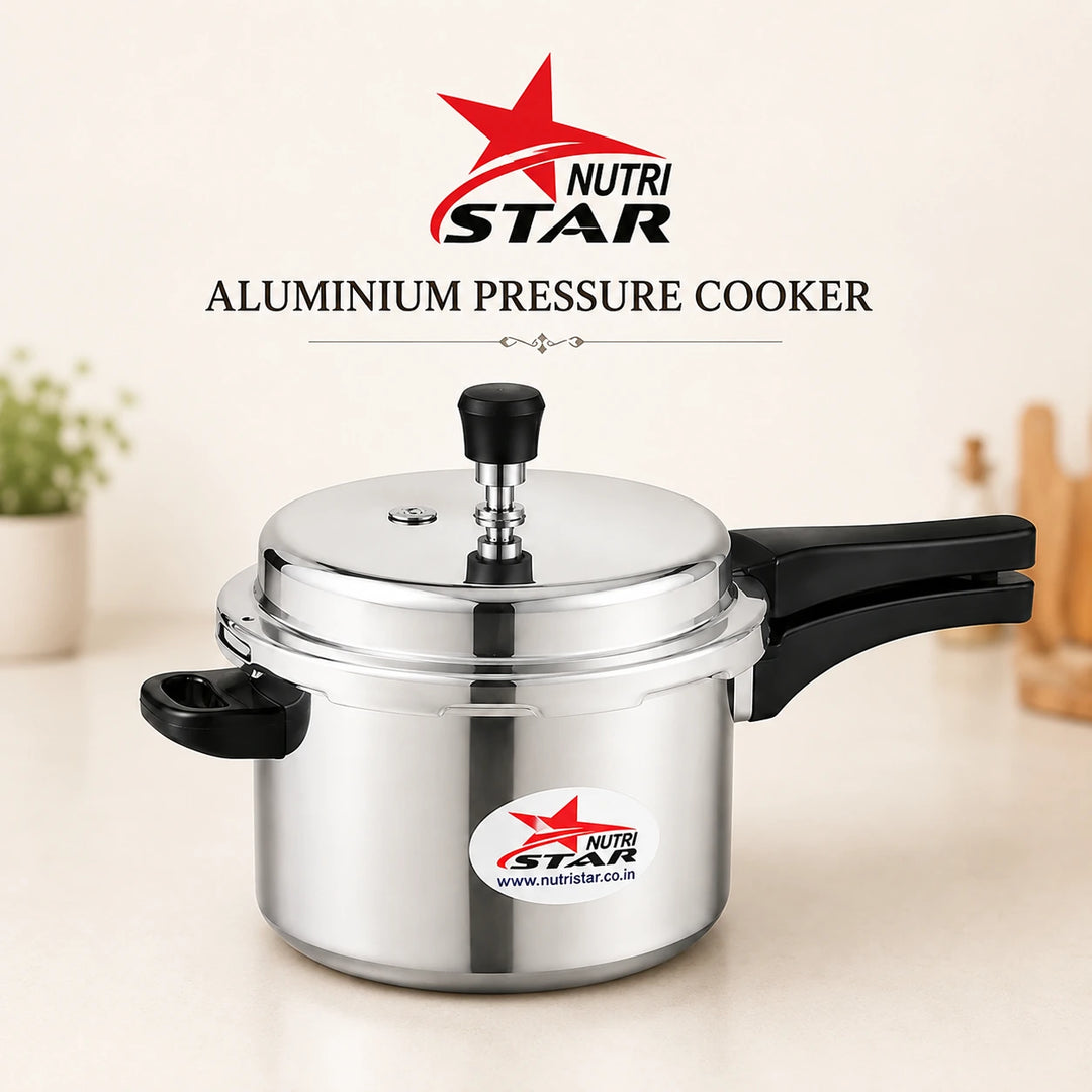 3 litre and 5 litre aluminium outer lid pressure cooker by Nutristar