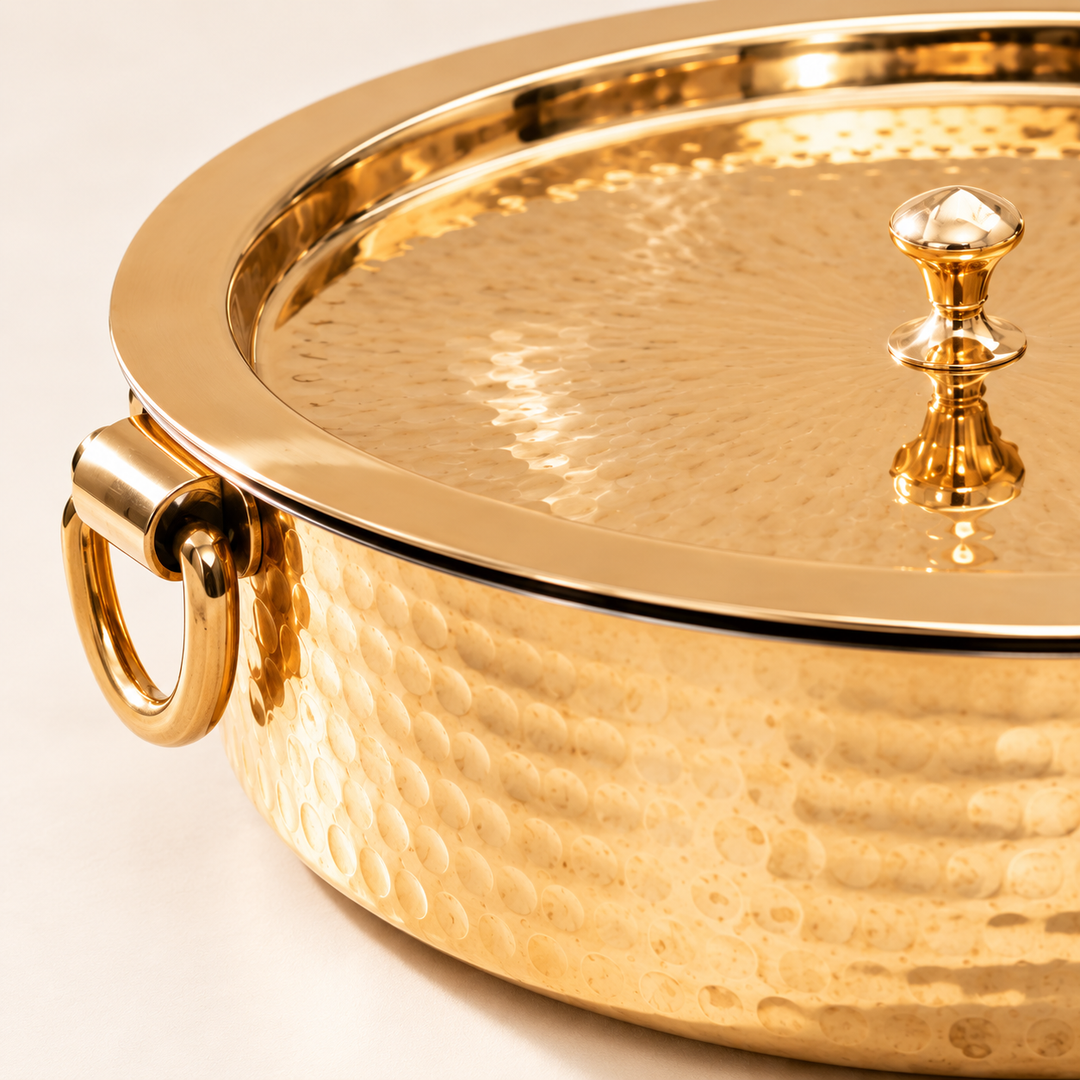 Nutristar Brass Biryani Handi with Brass Lid &amp; Ring Handles