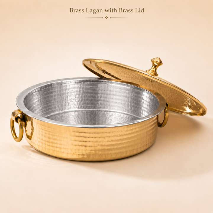 Nutristar Brass Biryani Handi with Brass Lid &amp; Ring Handles