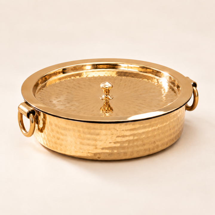 Nutristar Brass Biryani Handi with Brass Lid &amp; Ring Handles