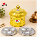 Brass Idli Cooker, Brass Idli Steamer, Cooker with Tin Coated/Khalai Inside.
